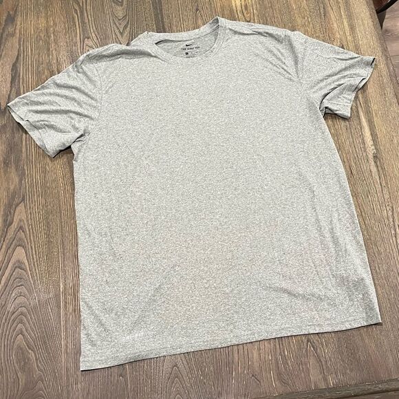 NWOT Nike Dri-Fit T-Shirt Short Sleeve Athletic Cut Crew Neck Heather Gray XL - Picture 1 of 5